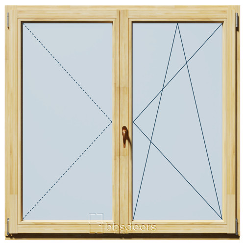 DT68 150x150 Középenfelnyíló Bukó-Nyíló fa ablak jobb