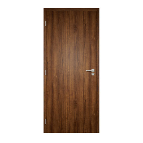 Dekorfóliás beltéri ajtó 90x210 cm, klasszikus dió színű, Blokktok, bal