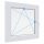 GEALAN S8000 90x90 Bukó-Nyíló műanyag ablak bal 2 rétegű üveg